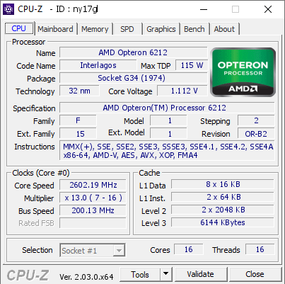 screenshot of CPU-Z validation for Dump [ny17gl] - Submitted by  Anonymous  - 2022-11-15 03:47:31