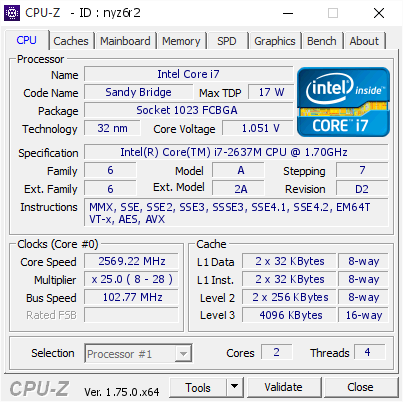 screenshot of CPU-Z validation for Dump [nyz6r2] - Submitted by  LIONEL-PC  - 2016-02-25 01:23:19