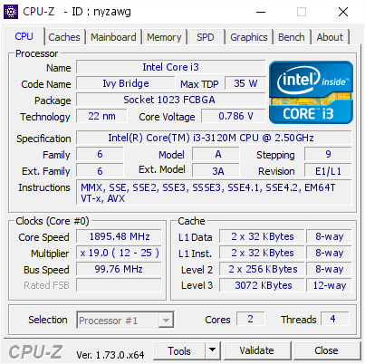 screenshot of CPU-Z validation for Dump [nyzawg] - Submitted by  KKD-20150904IBS  - 2016-01-15 14:27:50