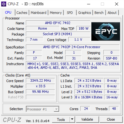screenshot of CPU-Z validation for Dump [nzd38s] - Submitted by  Panda AMD-team Cat  - 2020-05-03 20:18:50