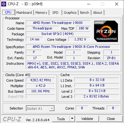 screenshot of CPU-Z validation for Dump [p09nfj] - Submitted by  DESKTOP-9L88TNN  - 2026-05-07 11:19:40