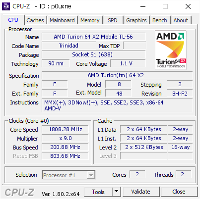 screenshot of CPU-Z validation for Dump [p0uxne] - Submitted by  DESKTOP-KMG7V05  - 2017-09-16 03:46:34