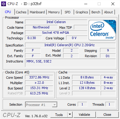 screenshot of CPU-Z validation for Dump [p32txf] - Submitted by  sburnolo  - 2016-10-10 19:04:26