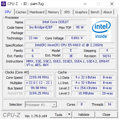 screenshot of CPU-Z validation for Dump [pam7ug] - Submitted by  ZQU-DX  - 2017-06-24 03:28:55