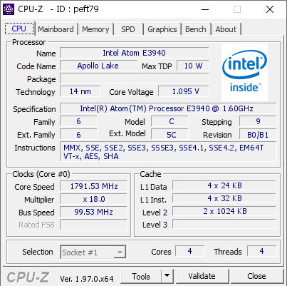 screenshot of CPU-Z validation for Dump [peft79] - Submitted by  DESKTOP-QRFV3E6  - 2021-09-24 22:13:15