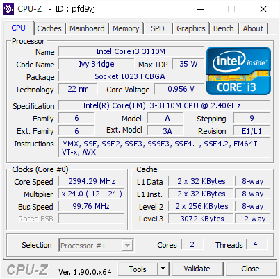 screenshot of CPU-Z validation for Dump [pfd9yj] - Submitted by  LENKA  - 2019-09-11 20:08:10