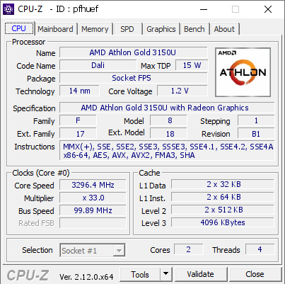 screenshot of CPU-Z validation for Dump [pfhuef] - Submitted by  LAPTOP-G4PL1LC7  - 2024-12-06 18:57:53