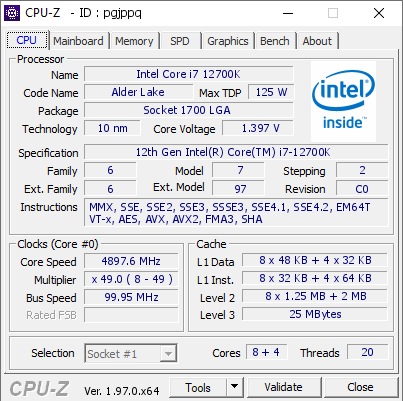 screenshot of CPU-Z validation for Dump [pgjppq] - Submitted by  DESKTOP-BD0KV42  - 2022-01-15 04:09:56