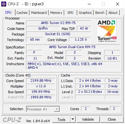 screenshot of CPU-Z validation for Dump [pgrax3] - Submitted by  TYLER-PC  - 2018-05-16 11:36:53