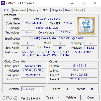 screenshot of CPU-Z validation for Dump [piee0f] - Submitted by  Anonymous  - 2024-12-02 12:35:56