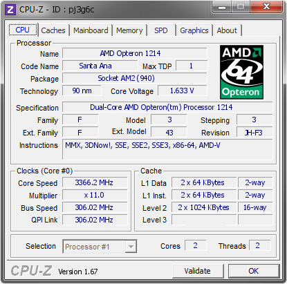 screenshot of CPU-Z validation for Dump [pj3g6c] - Submitted by  knopflerbruce  - 2013-11-28 16:11:01