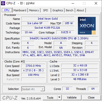 screenshot of CPU-Z validation for Dump [pjn4xr] - Submitted by  Anonymous  - 2025-03-26 19:53:12