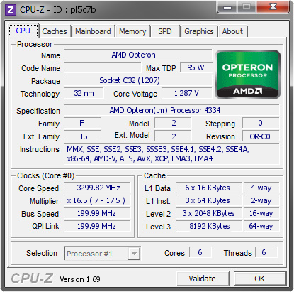 screenshot of CPU-Z validation for Dump [pl5c7b] - Submitted by  BETA2  - 2014-06-04 16:06:41