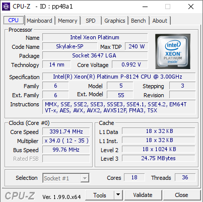 screenshot of CPU-Z validation for Dump [pp48a1] - Submitted by  FENRIR  - 2022-03-12 22:00:00
