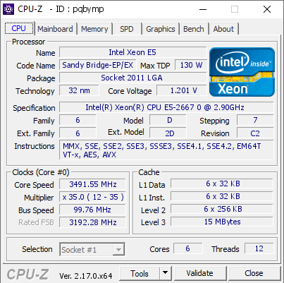screenshot of CPU-Z validation for Dump [pqbymp] - Submitted by  crazychristik  - 2025-12-11 10:30:28