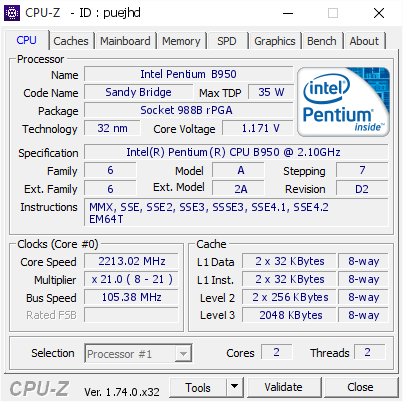 screenshot of CPU-Z validation for Dump [puejhd] - Submitted by  IT  - 2015-11-22 03:42:13