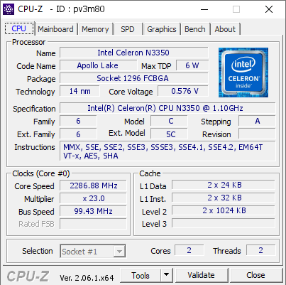 screenshot of CPU-Z validation for Dump [pv3m80] - Submitted by  DESKTOP-AIDLPT1  - 2023-08-23 04:08:41