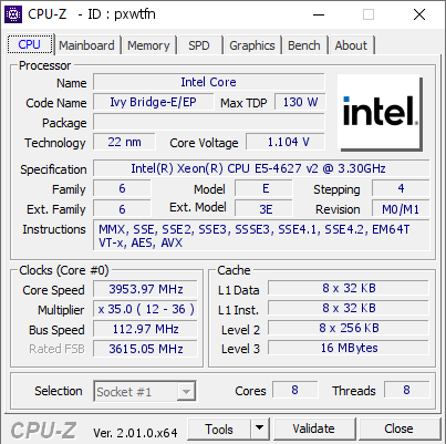 screenshot of CPU-Z validation for Dump [pxwtfn] - Submitted by  DESKTOP-5M4OJU6  - 2022-05-28 14:12:39