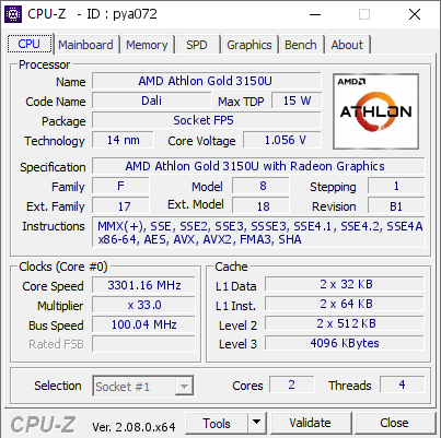 screenshot of CPU-Z validation for Dump [pya072] - Submitted by  DESKTOP-OAKTSIT  - 2024-01-13 04:18:25