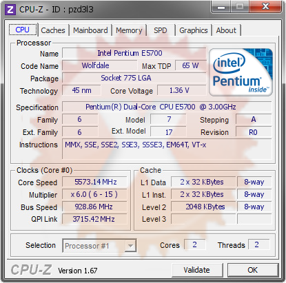screenshot of CPU-Z validation for Dump [pzd3l3] - Submitted by  HOME-531B538698  - 2013-12-17 14:12:24