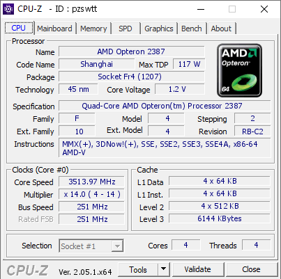 screenshot of CPU-Z validation for Dump [pzswtt] - Submitted by  KICIKICI-PC  - 2023-05-22 01:00:08