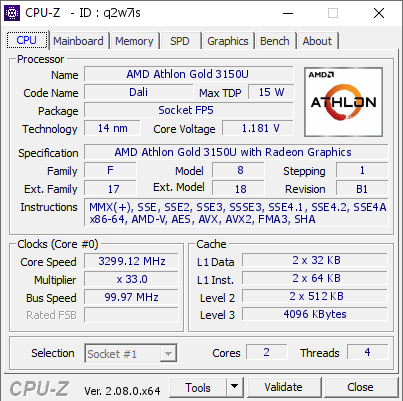 screenshot of CPU-Z validation for Dump [q2w7is] - Submitted by  BLACKBIRD  - 2024-01-09 08:37:39