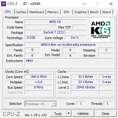 screenshot of CPU-Z validation for Dump [q3ih8t] - Submitted by  kotori  - 2017-02-23 11:44:35
