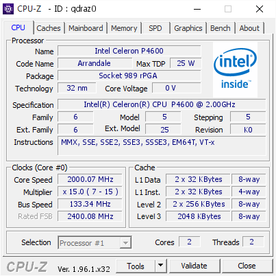 screenshot of CPU-Z validation for Dump [qdraz0] - Submitted by  DESKTOP-H0FOUKA  - 2021-06-26 22:59:30