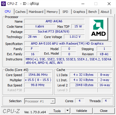 screenshot of CPU-Z validation for Dump [qfklqz] - Submitted by  GAMER  - 2015-10-03 14:42:41