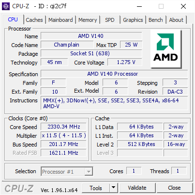 screenshot of CPU-Z validation for Dump [qi2c7f] - Submitted by  sgt199  - 2021-07-17 20:39:49
