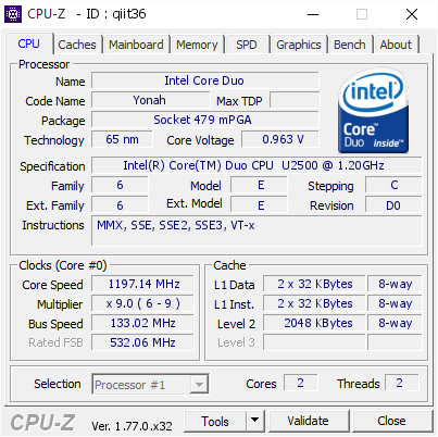 screenshot of CPU-Z validation for Dump [qiit36] - Submitted by  DELL-PC  - 2016-12-10 11:15:37