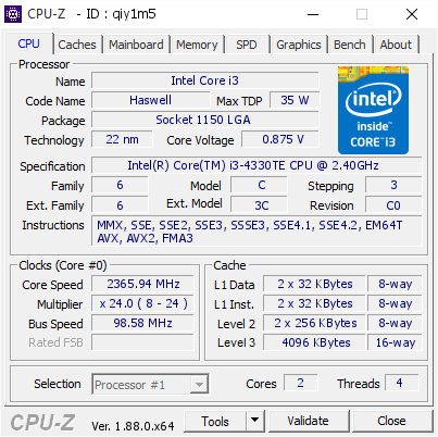 screenshot of CPU-Z validation for Dump [qiy1m5] - Submitted by  Viktor Kalmar  - 2019-05-22 00:26:32