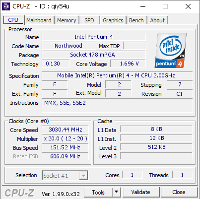 screenshot of CPU-Z validation for Dump [qiy54u] - Submitted by  TAGG  - 2022-07-21 00:14:23