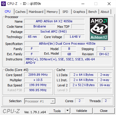 screenshot of CPU-Z validation for Dump [qk859v] - Submitted by  Anonymous  - 2017-06-07 18:02:36