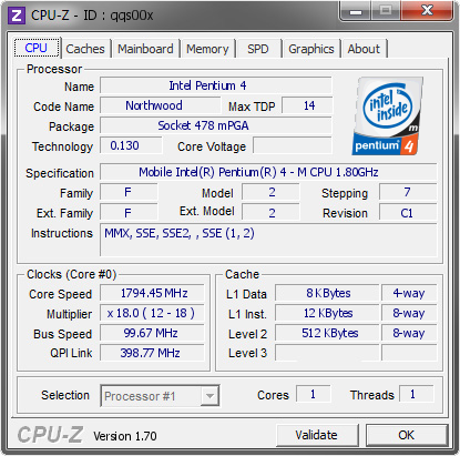 screenshot of CPU-Z validation for Dump [qqs00x] - Submitted by  CYCJoseph  - 2014-08-20 20:08:19