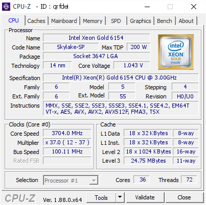 screenshot of CPU-Z validation for Dump [qrfdei] - Submitted by  DESKTOP-B47EF8F  - 2019-04-03 10:27:49