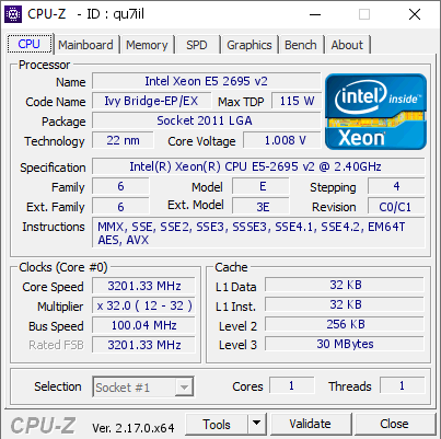 screenshot of CPU-Z validation for Dump [qu7iil] - Submitted by  DESKTOP-6Q21H3V  - 2025-12-18 20:08:32