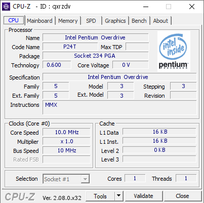 screenshot of CPU-Z validation for Dump [qxrzdv] - Submitted by    - 2023-10-22 00:36:00