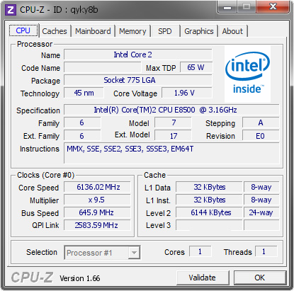 screenshot of CPU-Z validation for Dump [qyky8b] - Submitted by  CrioOc.blogspot.com  - 2013-09-28 22:09:41