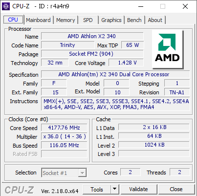 screenshot of CPU-Z validation for Dump [r4a4n9] - Submitted by  Omega-man  - 2026-03-12 17:43:47