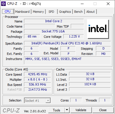 screenshot of CPU-Z validation for Dump [r4bg7q] - Submitted by  Eisbaer798  - 2024-11-02 16:04:00