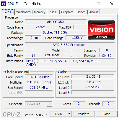 screenshot of CPU-Z validation for Dump [r4tnhu] - Submitted by  DESKTOP-RSO4KUB  - 2025-04-09 18:13:01