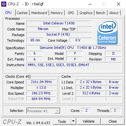 screenshot of CPU-Z validation for Dump [r6e0gf] - Submitted by  MIRO-PC  - 2020-10-18 12:03:20