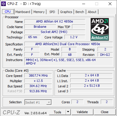 screenshot of CPU-Z validation for Dump [r7rvqg] - Submitted by  TAGG  - 2023-02-22 02:13:59