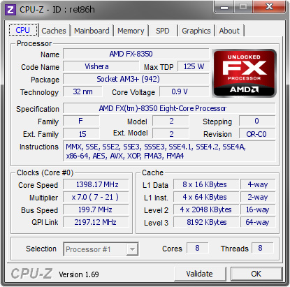 screenshot of CPU-Z validation for Dump [ret86h] - Submitted by  NEMICRON  - 2014-04-02 00:04:34