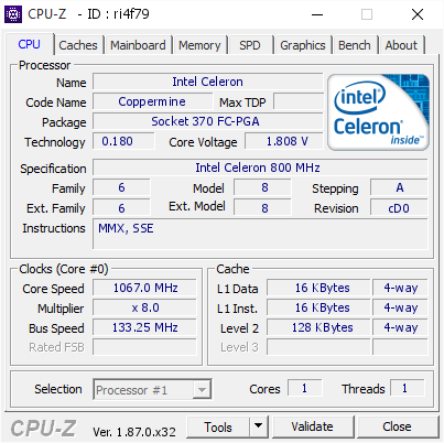 screenshot of CPU-Z validation for Dump [ri4f79] - Submitted by  DaniëlOosterhuis  - 2019-02-24 21:11:18