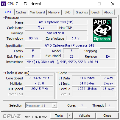 screenshot of CPU-Z validation for Dump [rinwbf] - Submitted by  IP13-103  - 2016-05-05 20:00:30