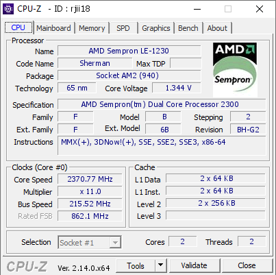 screenshot of CPU-Z validation for Dump [rjii18] - Submitted by  ЖЕКА-ПК  - 2025-04-30 12:52:42