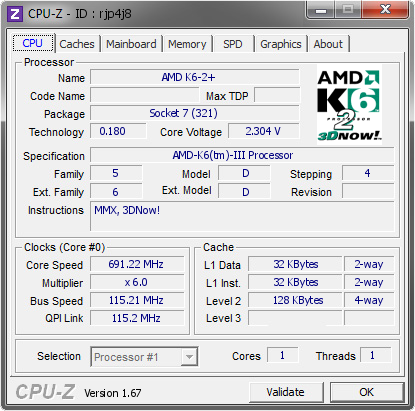 screenshot of CPU-Z validation for Dump [rjp4j8] - Submitted by  Antinomy  - 2013-11-24 11:11:47