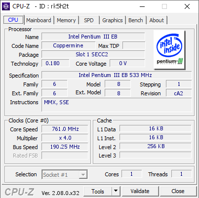 screenshot of CPU-Z validation for Dump [rk5h2t] - Submitted by  R-998  - 2024-12-05 18:09:25